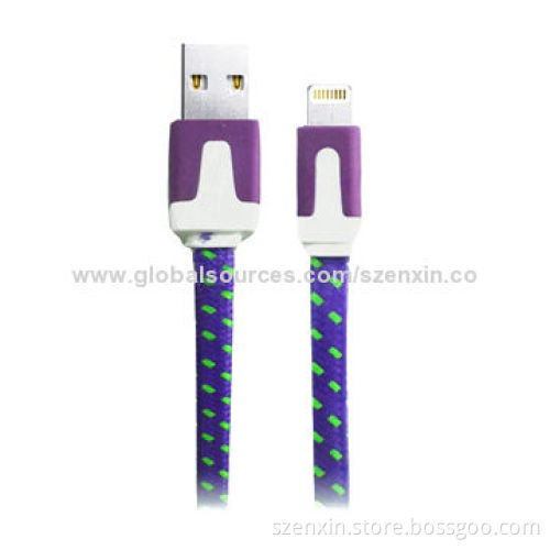 8-pin Fabric Small Noodle Cable for iPhone 5/5c/5s